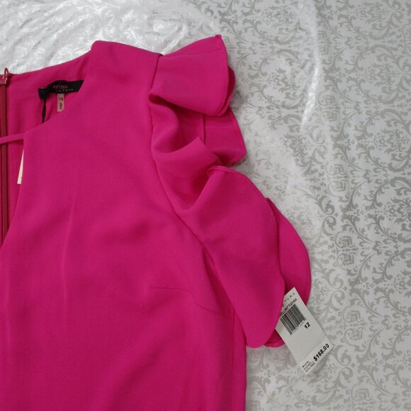 TRINA TURK Brilliant Fuchsia Ruffle Dress NWY Size 12 - Picture 7 of 9